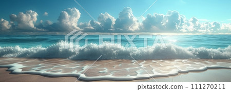 a view of the ocean with the beach and clouds 111270211