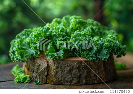 Green lettuce leaves on a tree. 111270450