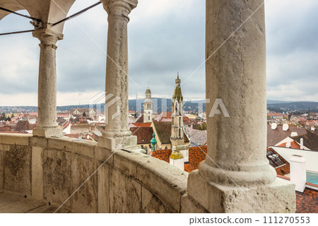 Sopron town, top view from the Firewatch Tower, Hungary. 111270553