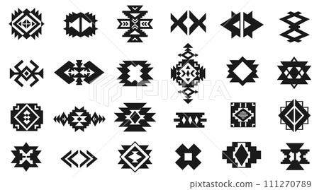 Aztec Navajo Shapes Set Southwestern Art Symbols Aztec Navajo Shapes Set Southwestern Art Symbols 111270789