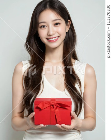 [Female model] Woman giving a gift 19: AI generated image 111270830