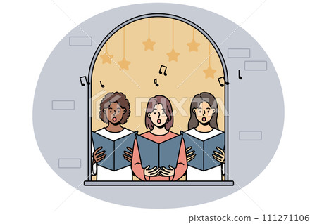 Girls sing in choir Girls sing in choir 111271106