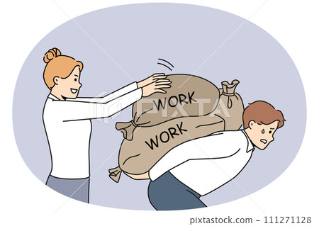 Businesswoman put more weight on struggling colleague Businesswoman put more weight on struggling colleague 111271128