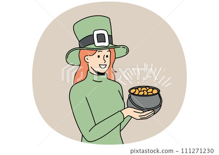 Woman in costume for saint Patrick day 111271230