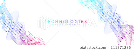 Abstract background with technology circuit board texture. Modern electronic motherboard texture. Engineering and communication concept for header, web banner, website, presentation. Abstract background with technology circuit board texture. Modern electronic motherboard texture. Engineering and communication concept for header, web banner, website, presentation. 111271286