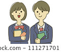 Male and female students attending class 111271701