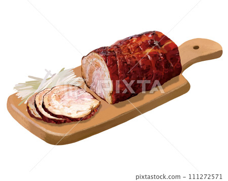 叉燒(配菜板和白洋蔥) 叉燒(配菜板和白洋蔥) 111272571