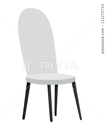 Restaurant interior design element for cartoon scene. White armchair. Empty restaurant room fancy decoration item. Modern vector illustration in flat design 111272714