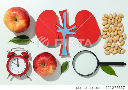 Kidneys on a light background, for National Kidney Month. Kidneys on a light background, for National Kidney Month. 111272837