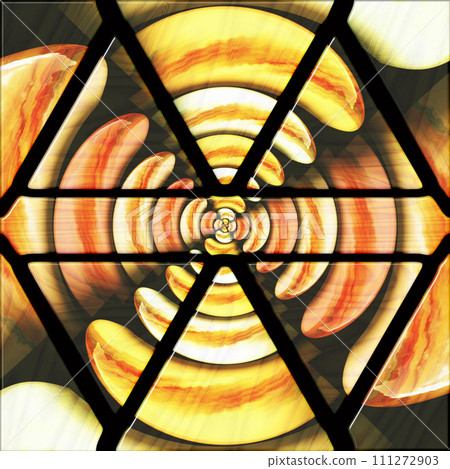 3D illustration of colorful fractal painted on textured wood 3D illustration of colorful fractal painted on textured wood 111272903