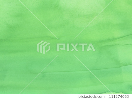 Bright yellow-green watercolor background material with paper texture 111274063