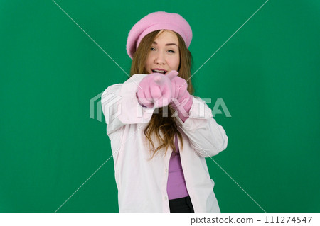 young pretty stylish hipster girl posing emotional isolated on white background happy smiling cool smile, lifestyle people concept young pretty stylish hipster girl posing emotional isolated on white background happy smiling cool smile, lifestyle people concept 111274547