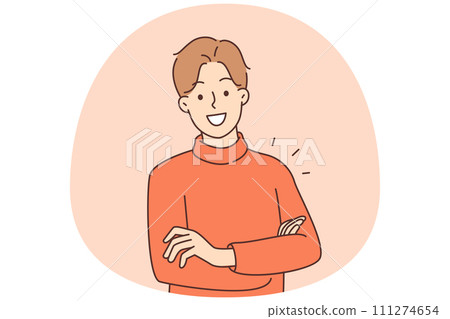 Portrait of smiling man feeling optimistic 111274654