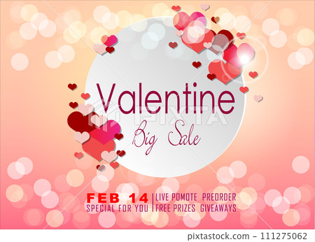 Valentine's Day BIG Sale Poster or Sale banner for Promotion and shopping template Valentine's Day BIG Sale Poster or Sale banner for Promotion and shopping template 111275062