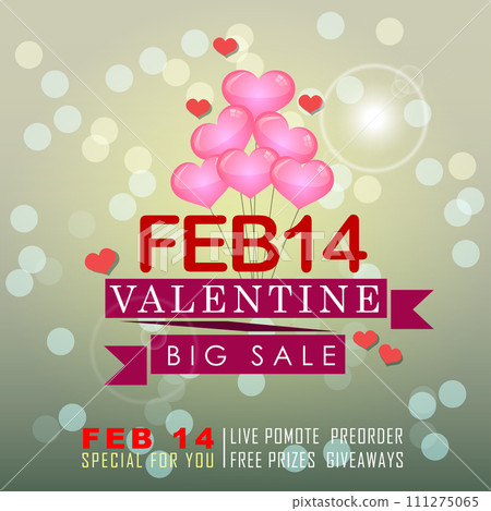 Valentine's Day BIG Sale Poster or Sale banner for Promotion and shopping template Valentine's Day BIG Sale Poster or Sale banner for Promotion and shopping template 111275065