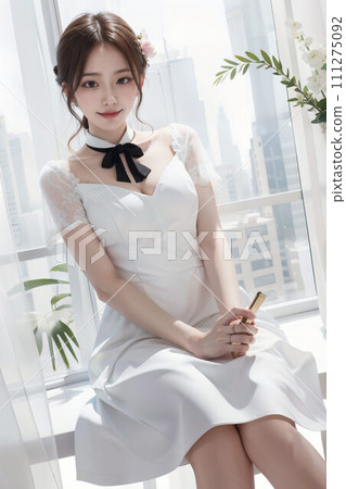 A woman in a dress A woman in a dress 111275092