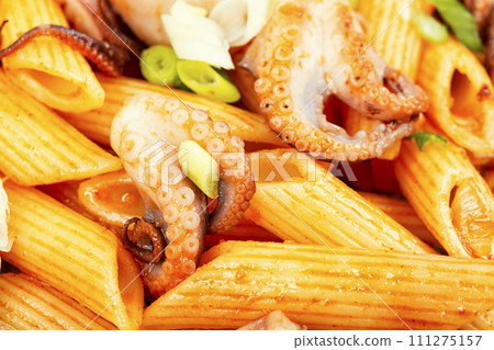 Greek food, octopus and macaroni. Greek food, octopus and macaroni. 111275157