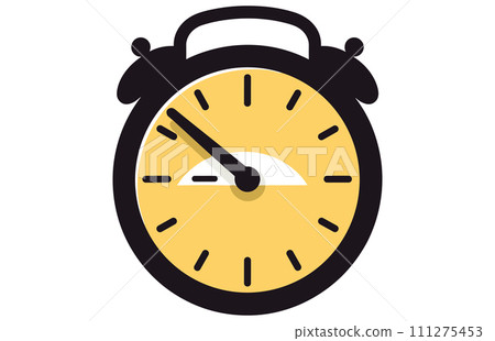 Clock icon in flat style, timer on color background. Vector Clock design element Clock icon in flat style, timer on color background. Vector Clock design element 111275453