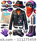 A collection of essential items for anime-style adventurers on a desert journey 111275459