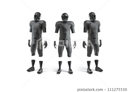 Blank black american football uniform mockup, front and side view 111275530
