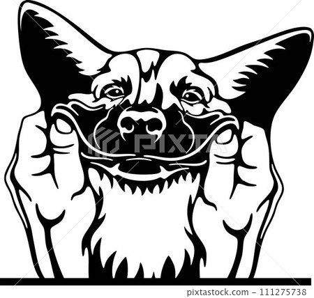 Smiling Corgi Dog - Funny Dog - Pet Dog Vector Clipart, Dog Silhouette Stencil Smiling Corgi Dog - Funny Dog - Pet Dog Vector Clipart, Dog Silhouette Stencil 111275738