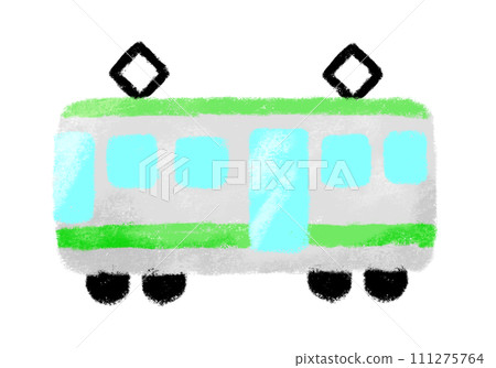 綠色火車蠟筆觸摸 111275764