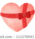 heart shaped box with ribbon 111276041
