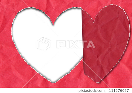 Paper torn in the shape of a heart Paper torn in the shape of a heart 111276057