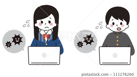 A student is in trouble because his computer is infected with a virus. A student is in trouble because his computer is infected with a virus. 111276260