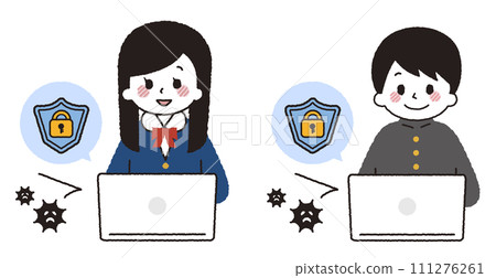 A student operates a computer that is protected against viruses. 111276261