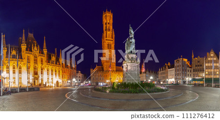 Old Market square in Bruges, Belgium 111276412