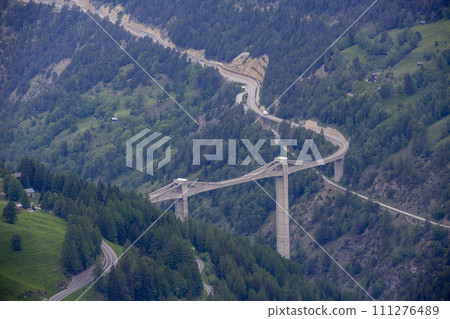 Ganter Bridge seen from above (Ried-Brig, Switzerland) Ganter Bridge seen from above (Ried-Brig, Switzerland) 111276489
