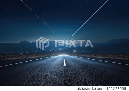 AI-generated content. empty road at night highway road trip AI-generated content. empty road at night highway road trip 111277066