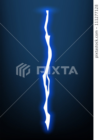 Lightning animation with sparks. Electricity thunderbolt danger, light electric powerful thunder. Bright energy effect, vector illustration 111277128