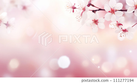 Beautiful spring flowers blurred background with bokeh effect. 111277194