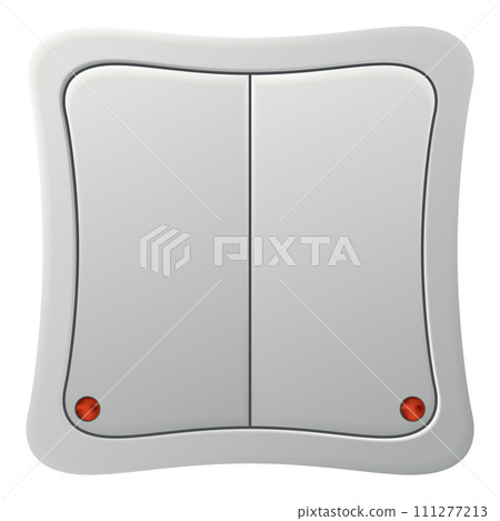 Realistic switcher icon. Home buttons plastic light toggle. Interior wall electric switch. Power electrical switcher isolated on white background 111277213