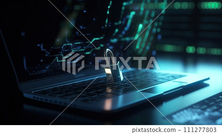 Modern internet technology safety lock background, secure and trustworthy 111277803