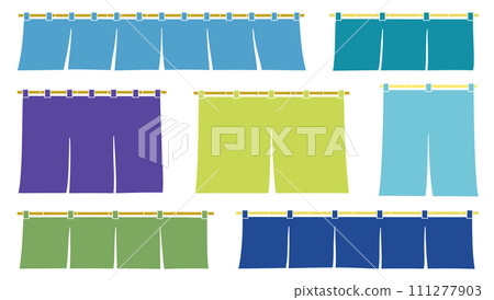 冷色門簾向量插圖集 冷色門簾向量插圖集 111277903