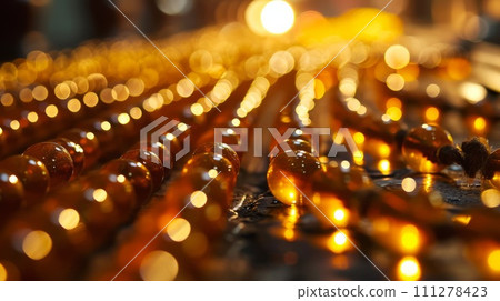 Muslim praying beads of various colors.Symbol of islam religion 111278423