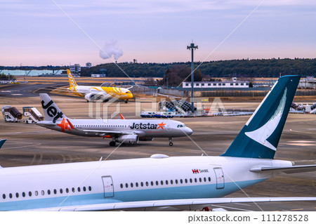 Chiba cityscape in Japan, view of Cathay Pacific, Jetstar, Scoot, etc. from Narita Airport 2 Chiba cityscape in Japan, view of Cathay Pacific, Jetstar, Scoot, etc. from Narita Airport 2 111278528
