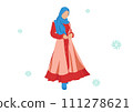 women abaya fashion Blue and Red combination 111278621