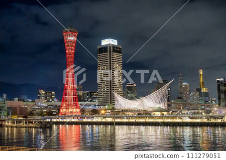 Kobe Harborland Port Tower Light-up in Winter Kobe City, Hyogo Prefecture 111279051