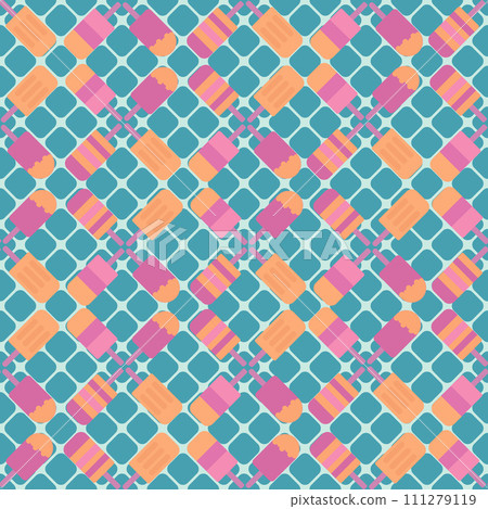 Cute Colorful Popsicles seamless pattern. Summer background or wallpaper flat vector design. Can be used for food or dessert illustration. Cute Colorful Popsicles seamless pattern. Summer background or wallpaper flat vector design. Can be used for food or dessert illustration. 111279119