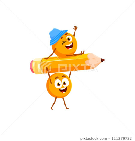 Cartoon funny division sign characters, two dots, separated with pencil. Isolated cute vector math personages exude charm, showcasing teamwork and competitiveness, ready for mathematical actions Cartoon funny division sign characters, two dots, separated with pencil. Isolated cute vector math personages exude charm, showcasing teamwork and competitiveness, ready for mathematical actions 111279722