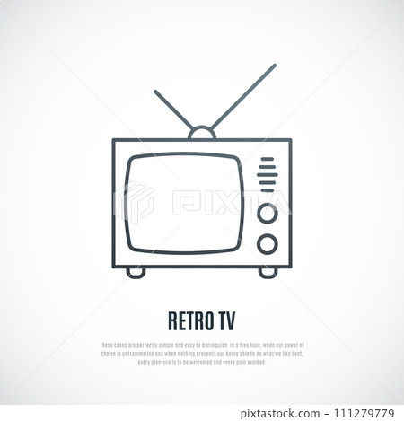 Vintage TV in simple line style. Vintage TV in simple line style. 111279779