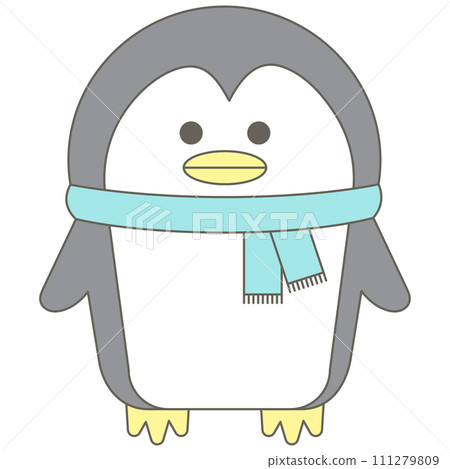 sweet winter pastel penguin character 111279809