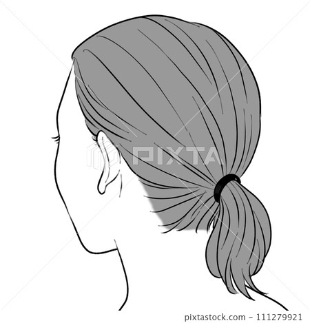 打結的女人後腦勺斜向後 打結的女人後腦勺斜向後 111279921