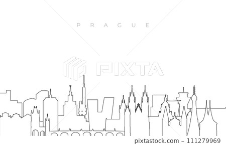 Outline Prague skyline.  111279969