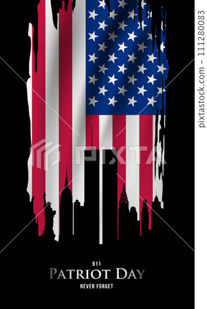 Vertical banner in honor of Patriot day. Vertical banner in honor of Patriot day. 111280083