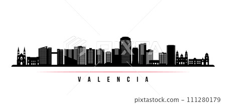 Valencia skyline horizontal banner. Valencia skyline horizontal banner. 111280179